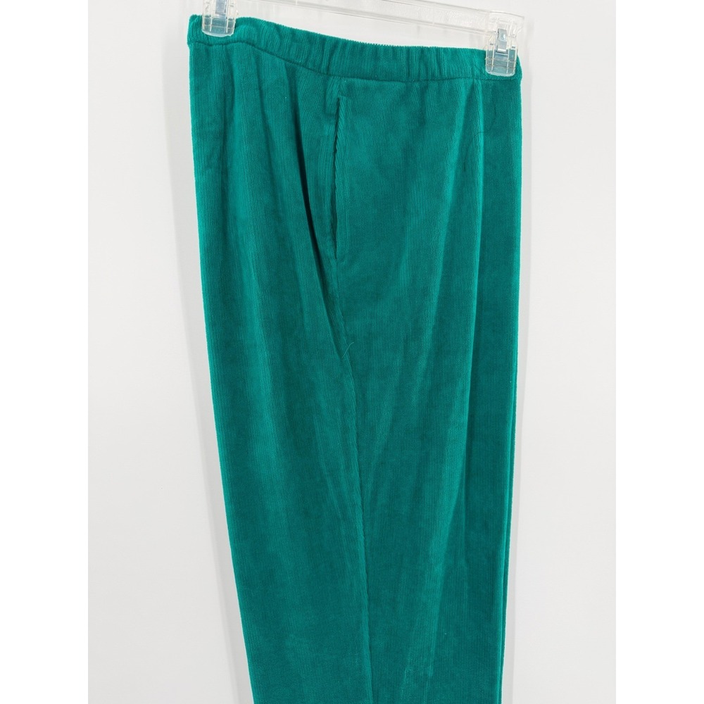 Allison Daley Teal Green Corduroy Pants Womens 16 Elastic‎ Waist Straight Leg - Picture 5 of 7